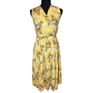 Floral Yellow Wrap Dress